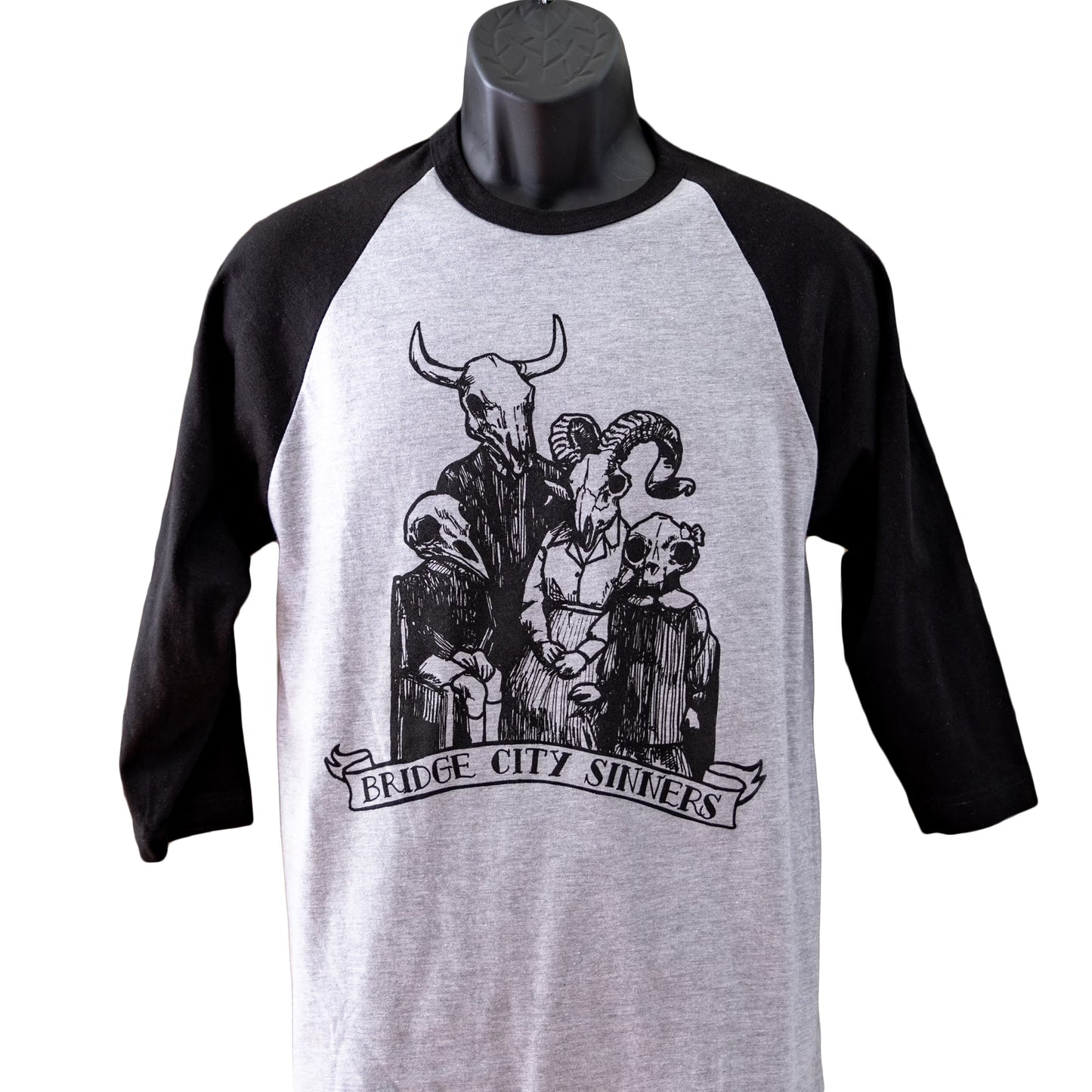 Bridge City Sinners  Baseball T-Shirt - Skull Family