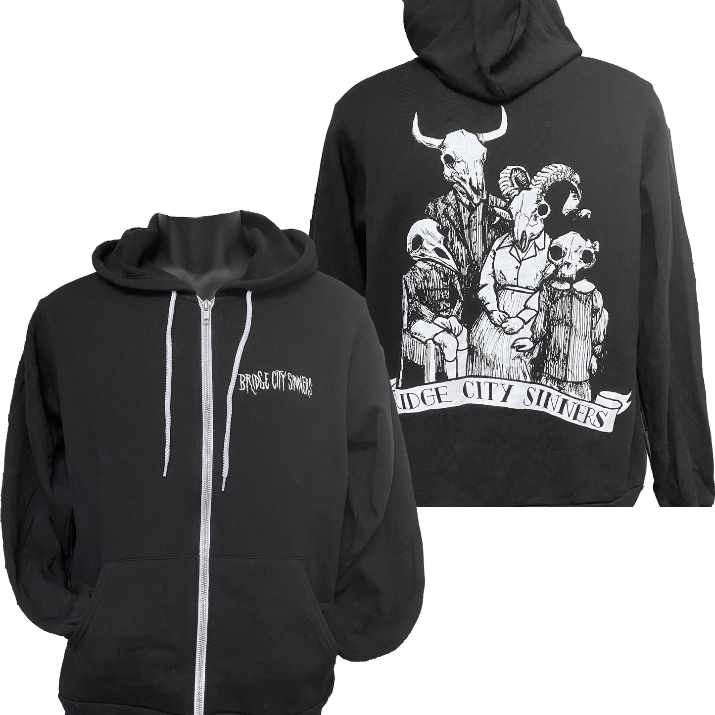 Bridge City Sinners - "Skull Family" Zip Up Hoodie