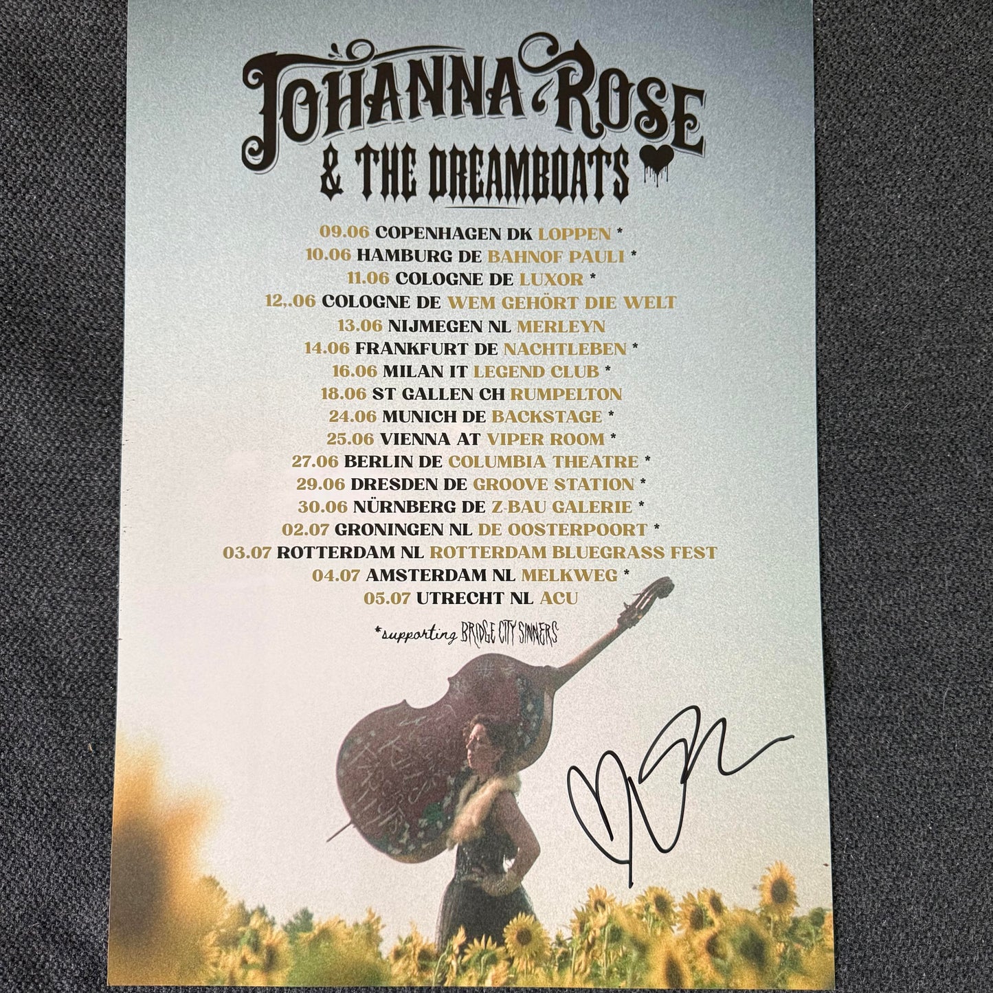 Johanna Rose & The Dreamboats - "European Tour" Signed Poster